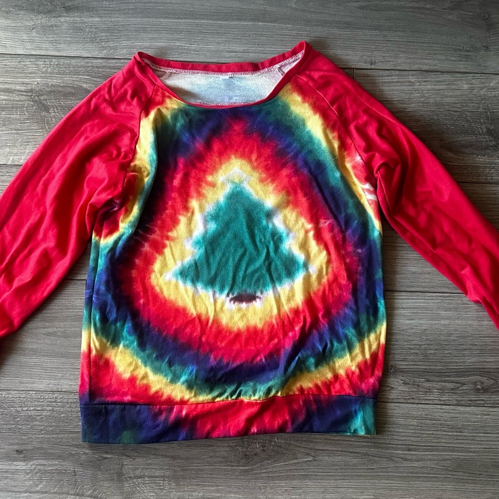 Colorful Tie-Dye-Style Long Sleeve Shirt